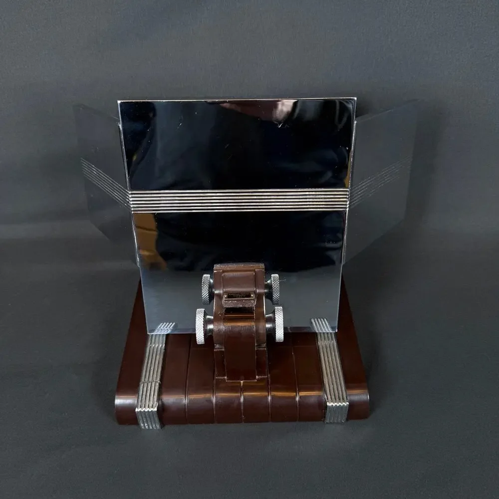 AMERICAN OPTICAL COMPANY ART DECO VANITY MIRROR w chrome on stand Vintage RARE